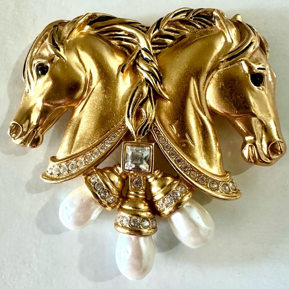 Elizabeth Taylor by Liza Todd Hearts in Tandem Brooch